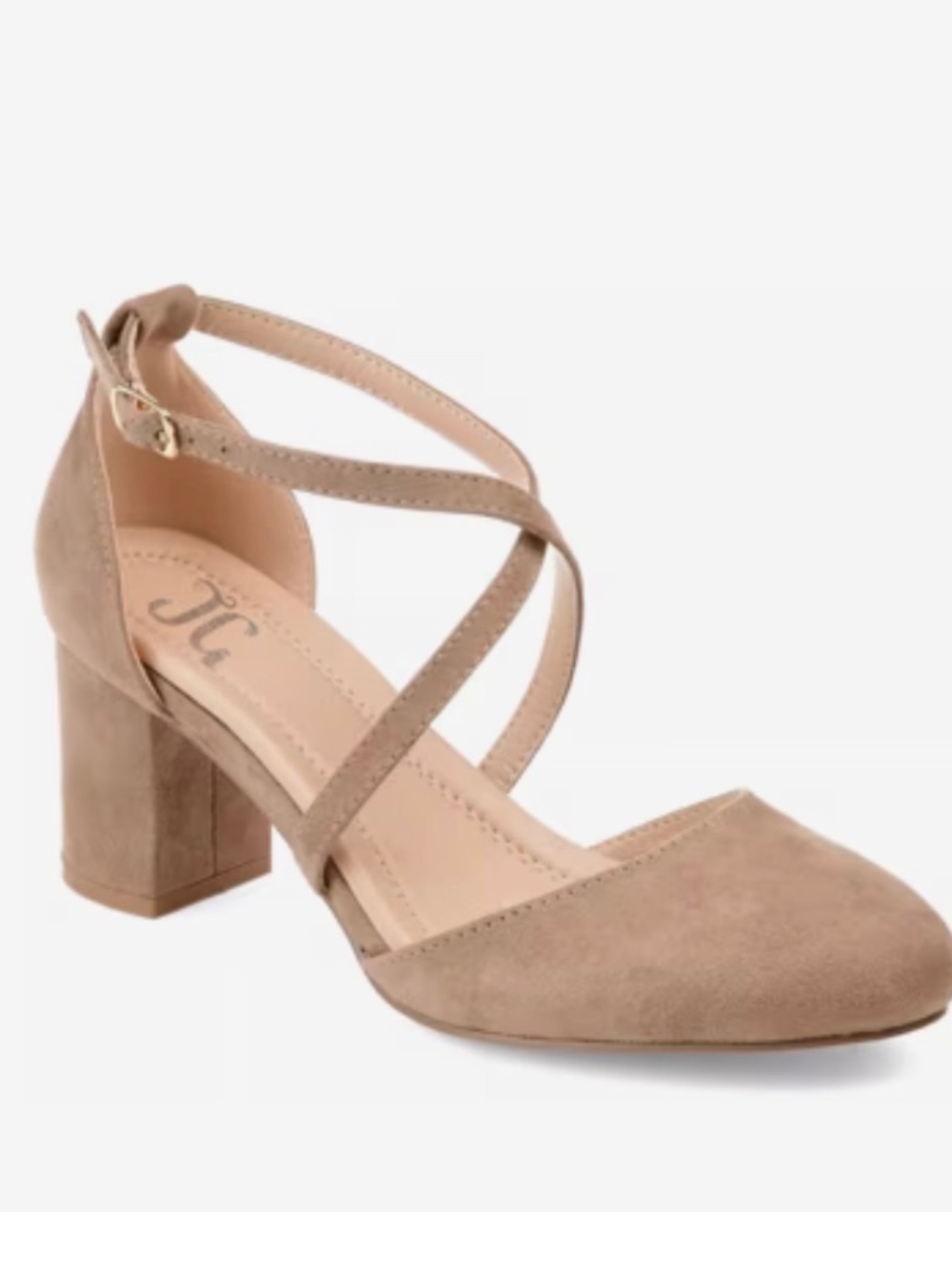 NEW Journee Beige Suede Foster Pumps
